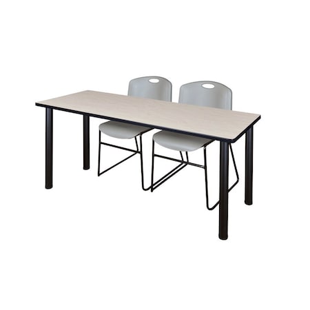 Kee Rectangle Tables > Training Tables > Kee Table & Chair Sets, 60 W, 24 L, 29 H, Maple MT6024PLBPBK44GY